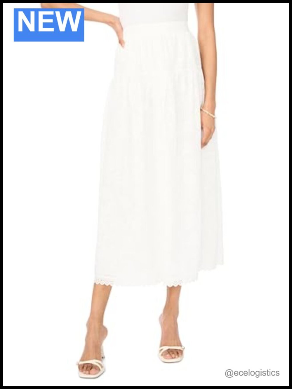 Vince Camuto Yoke Waist Maxi Skirt Pull On Rayon Contemporary